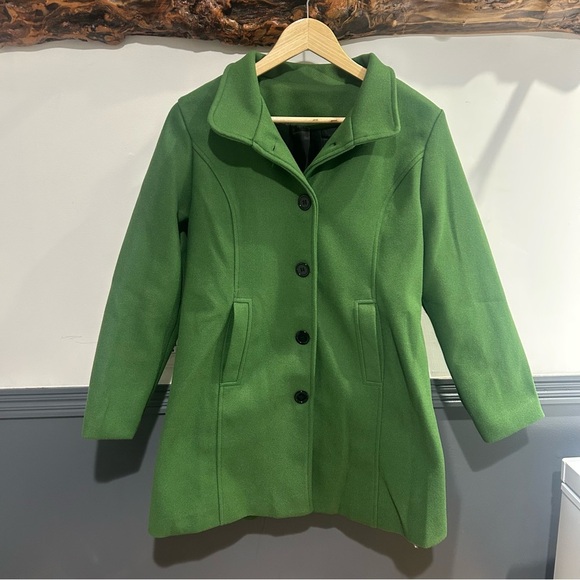 Green Button Down Pea Coat size M - Picture 3 of 12